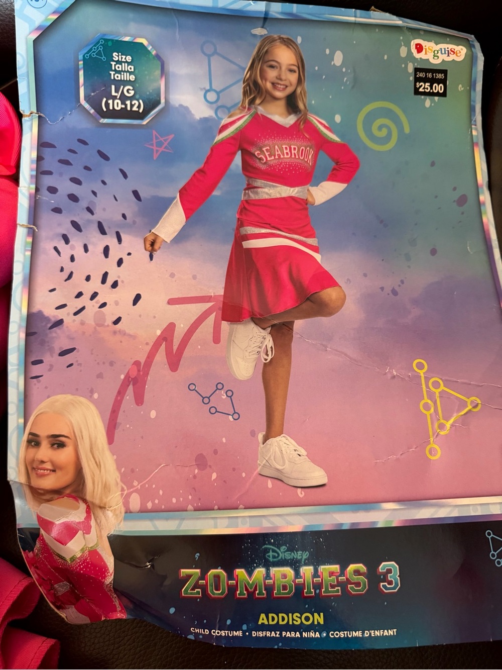 Disney Pink Zombies 3 Addison Seabrook Cheerleading Costume w/ metallic Accents - Picture 4 of 4